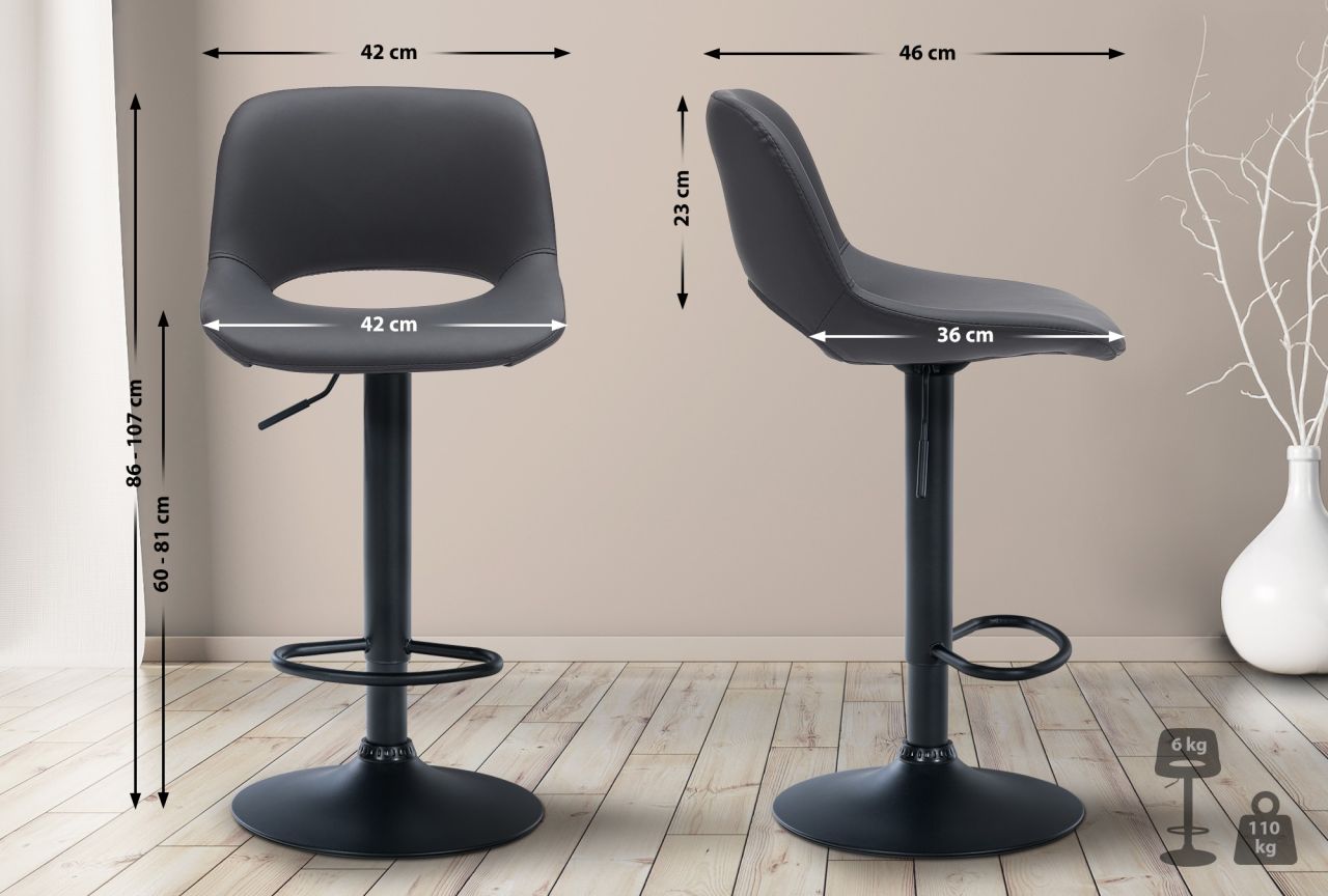 Barhocker Camden Kunstleder schwarz schwarz 1 Barhocker Camden Kunstleder schwarz schwarz