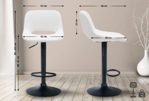 Barhocker Camden Kunstleder schwarz weiss