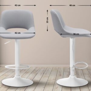 Barhocker Camden Kunstleder weiß grau