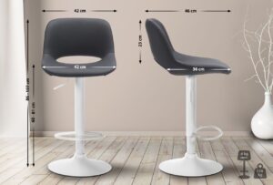 Barhocker Camden Kunstleder weiss schwarz