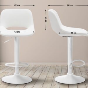 Barhocker Camden Kunstleder weiß weiß