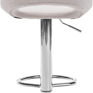 Barhocker Camden Stoff chrom creme