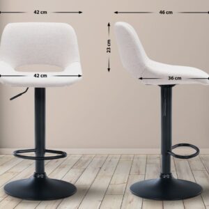 Barhocker Camden Stoff schwarz creme