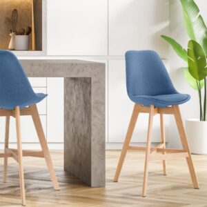 Barhocker Cannes Stoff Natura blau