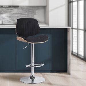 Barhocker Clawson Stoff chrom natura/schwarz