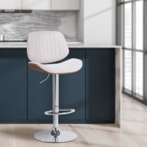 Barhocker Clawson Stoff chrom walnuss/creme