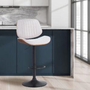 Barhocker Clawson Stoff schwarz walnuss/creme