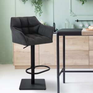 Barhocker Damaso B Stoff dunkelgrau