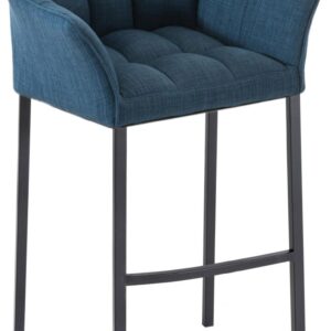 Barhocker Damaso B Stoff mit 4-Fuß Gestell blau