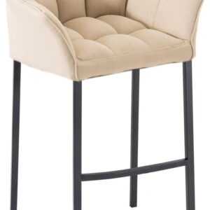 Barhocker Damaso B Stoff mit 4-Fuß Gestell creme