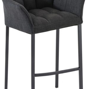 Barhocker Damaso B Stoff mit 4-Fuß Gestell dunkelgrau