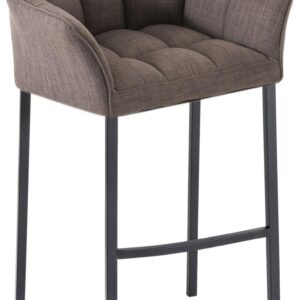Barhocker Damaso B Stoff mit 4-Fuß Gestell grau