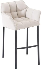 Barhocker Damaso B Stoff mit 4 Fuss Gestell weiss