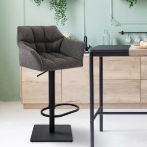 Barhocker Damaso B Stoff titangrau