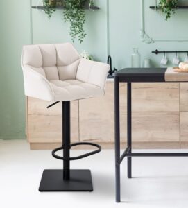 Barhocker Damaso B Stoff weiss