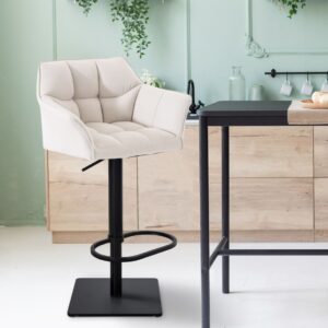 Barhocker Damaso B Stoff weiß