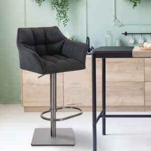 Barhocker Damaso E Stoff dunkelgrau