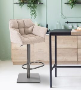 Barhocker Damaso E Stoff elfenbein