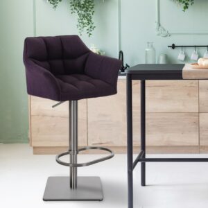 Barhocker Damaso E Stoff lila