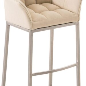 Barhocker Damaso E Stoff mit 4-Fuß Gestell creme