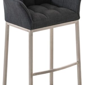 Barhocker Damaso E Stoff mit 4-Fuß Gestell dunkelgrau