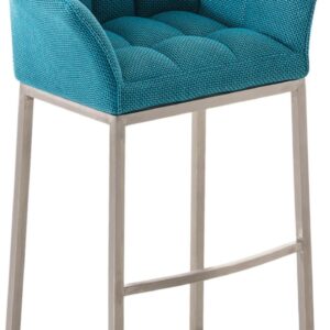 Barhocker Damaso E Stoff mit 4-Fuß Gestell türkis