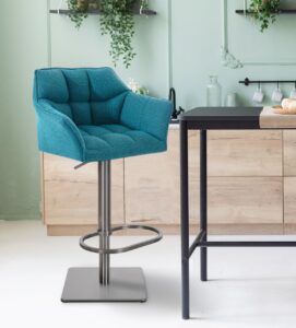 Barhocker Damaso E Stoff tuerkis