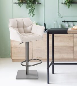 Barhocker Damaso E Stoff weiss