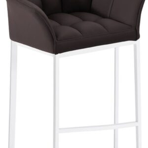 Barhocker Damaso mit 4-Fuß Gestell weiß braun