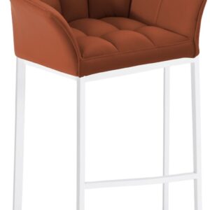 Barhocker Damaso mit 4-Fuß Gestell weiß hellbraun