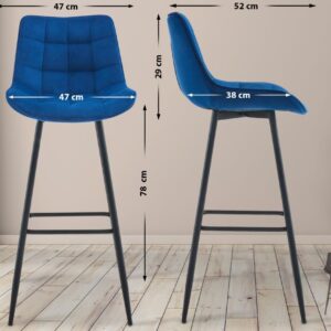 Barhocker Dartford Samt blau