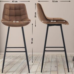 Barhocker Dartford Samt braun