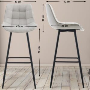 Barhocker Dartford Samt grau