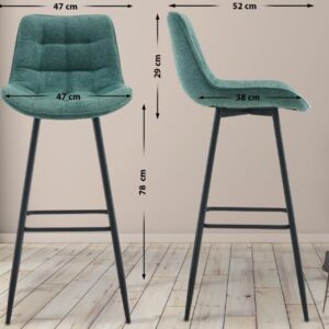 Barhocker Dartford Stoff grün