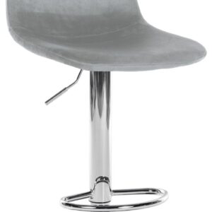 Barhocker Divo Samt Chrom grau