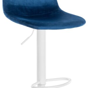 Barhocker Divo Samt Weiß blau