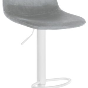 Barhocker Divo Samt Weiß grau