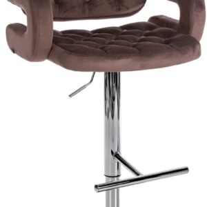 Barhocker Dublin Samt chrom braun