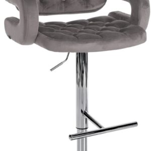 Barhocker Dublin Samt chrom grau