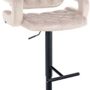 Barhocker Dublin Samt schwarz creme