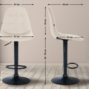 Barhocker Elmore Stoff B creme