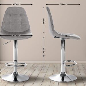 Barhocker Elmore Stoff C grau