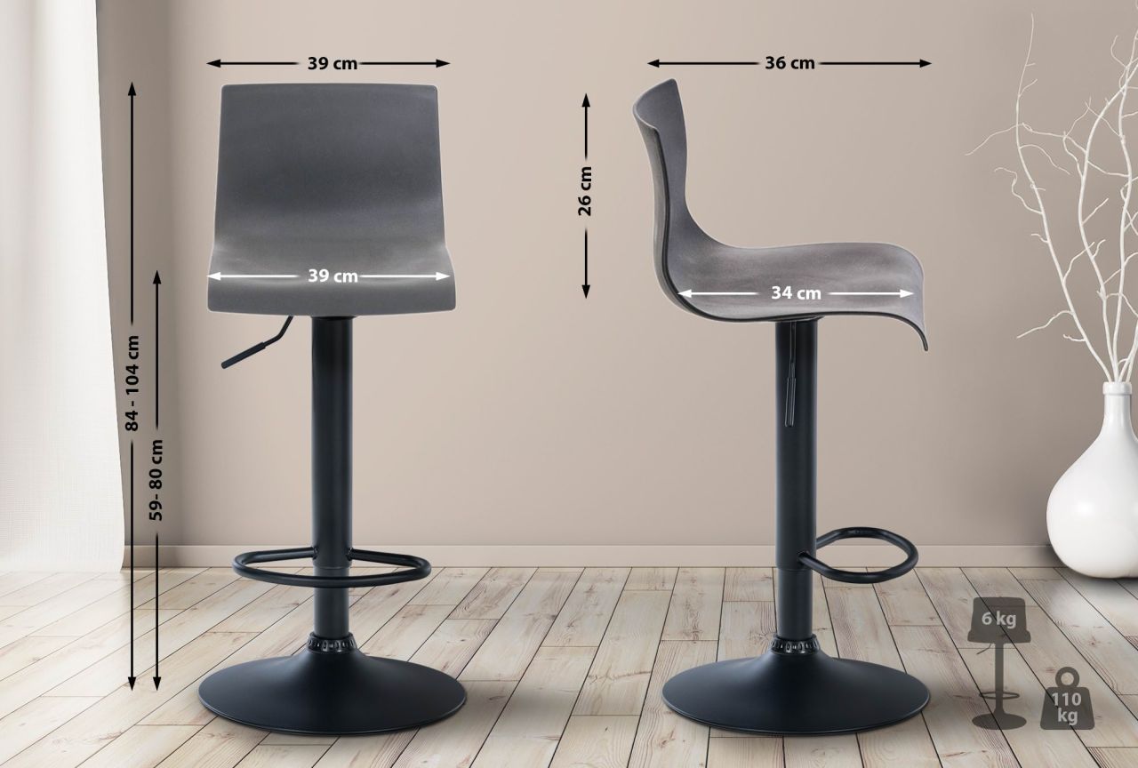 Barhocker Hoover B grau 1 Barhocker Hoover B grau
