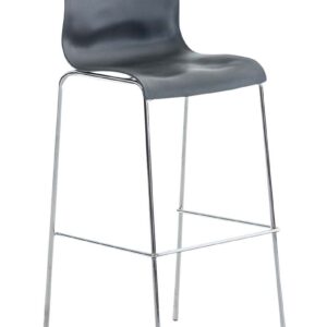 Barhocker Hoover Chrom 4-Fuß Gestell grau