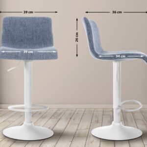 Barhocker Hoover Stoff W blau