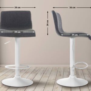 Barhocker Hoover Stoff W dunkelgrau