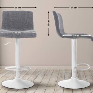 Barhocker Hoover Stoff W hellgrau