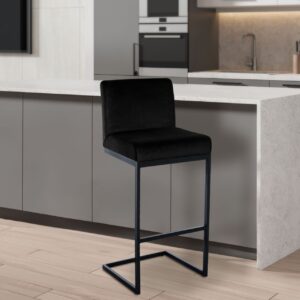 Barhocker Hopewell Samt B schwarz