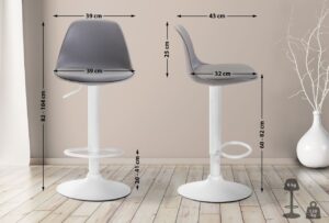 Barhocker Kiel Kunstleder weiss grau