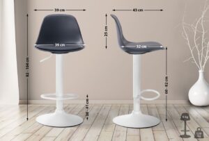 Barhocker Kiel Kunstleder weiss schwarz